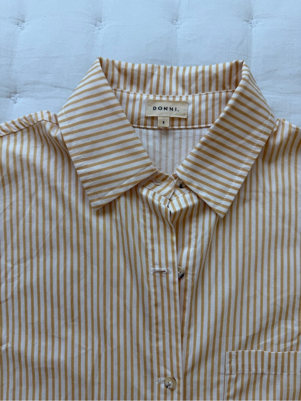 DONNI Small Pop Shirt Dress Sunny Stripe Button Down - Picture 8 of 11